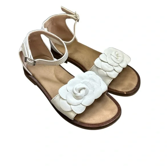 AMATI STEPS sz 28 Seraphina- White Leather Sandals